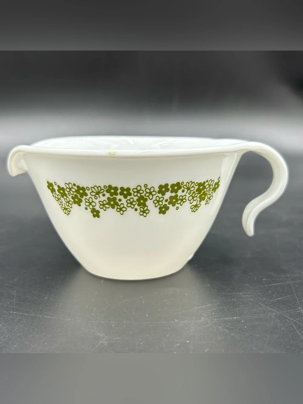 Vintage Corelle Spring Blossom Green Crazy Daisy Creamer Corning Milk Glass USA